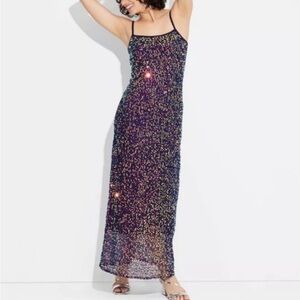 Wild Fable Multicolor Sequin Maxi Dress